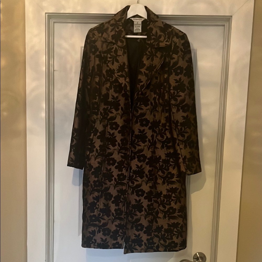 Floral Black and Brown Women's Coat